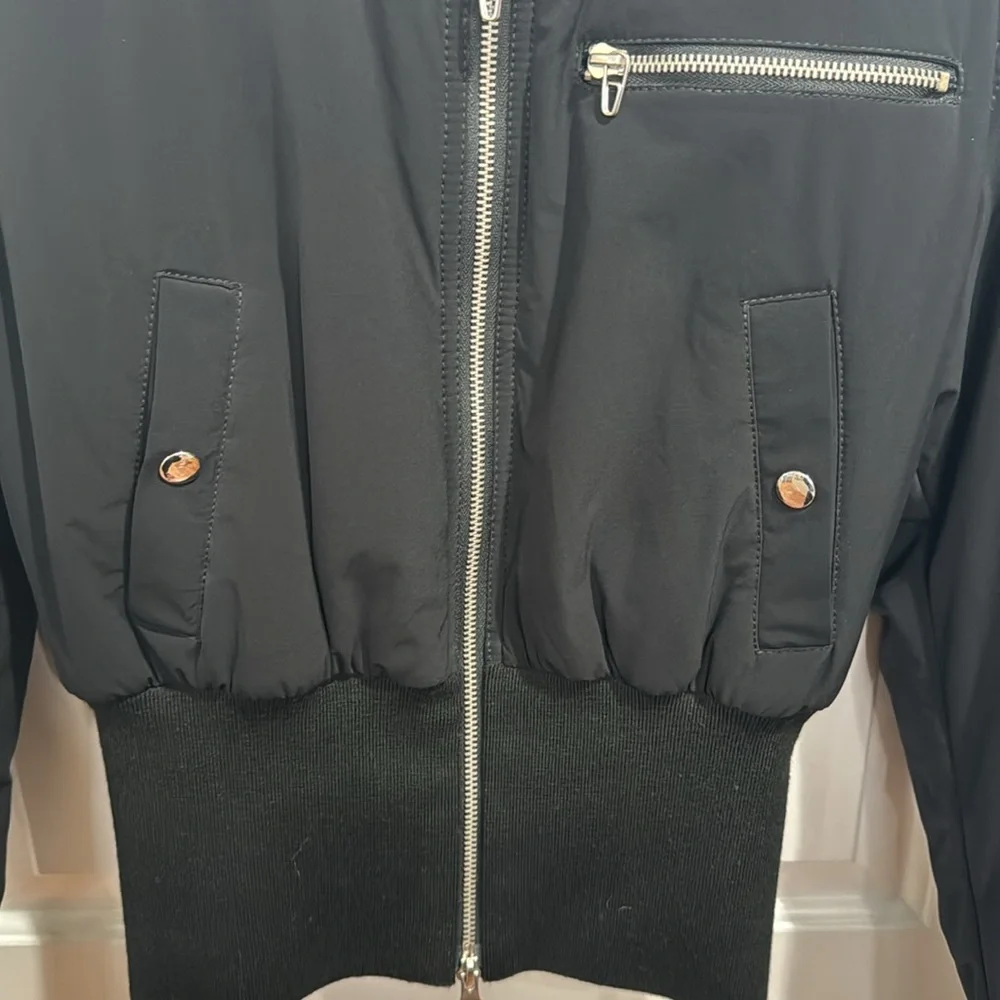 T ALEXANDER WANG BLACK CROPPED BOMBER JACKER 4 - Picture 7 of 14